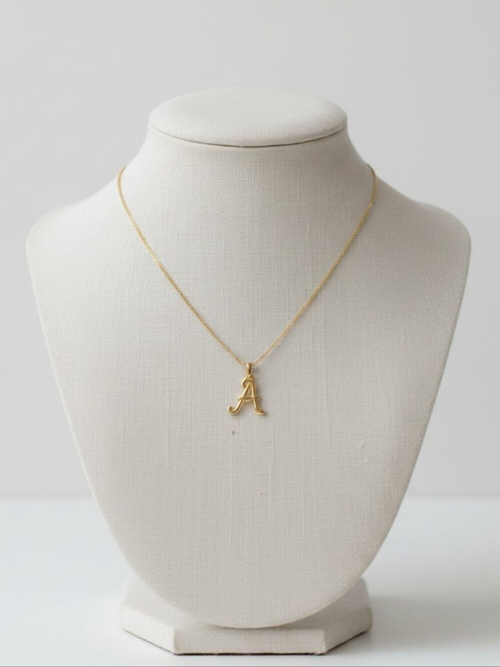'A' Initial Pendant With Moissanite Stone